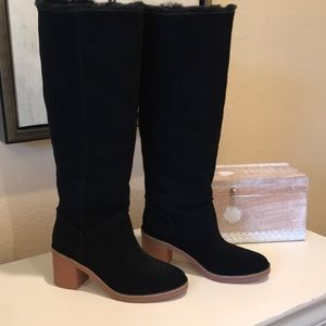 Ugg Kasen tall Genuine shearling boots in Black